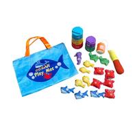 Jiuvaso Giocattolo da pesca, giocattolo sensoriale per l'apprendimento e la cernita, tappeto da gioco per neonati, gioco di pesca in stoffa per bambini da, Blu