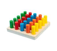 Jiuvaso Giocattolo educativo in legno con dita, gioco da tavolo per l'ordinamento dei colori, giocattoli educativi di intelligenza per bambini piccoli, Style B