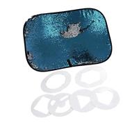 Jiuvaso Giocattolo sensoriale da Parete con Paillettes reversibili per la Classe, Fai da Te, Graffiti, Glitter, Tessuto con Paillettes e Stencil a Forma di, Blu