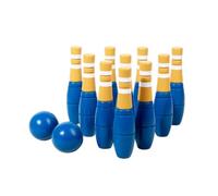 Jiuvaso Gioco Bowling per Bambini in Legno Massello con Birilli Colorati Set Bowling Giocattolo Interattivo per Sviluppo Coordinazione Occhio, Piccolo