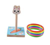 Jiuvaso Gioco di Lancio dell'anello, Gioco di Lancio dell'anello, di Puzzle in Legno per Il Tempo Libero, per Bambini, Ragazze, Adulti, Bambini, Coniglio
