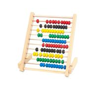 Jiuvaso Gioco di Matematica per Bambini Piccoli con Perline, Giocattoli Educativi per Addizioni E Sottrazioni in età Prescolare, Legno a 10 File per, Beige