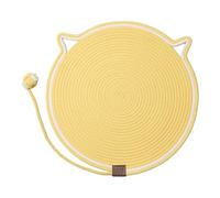 Jiuvaso Gioco Interattivo per Gatti con Tappetino Graffiante E Attrezzature per Il Divertimento, Giallo
