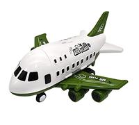 Jiuvaso Grande Modellino di Aereo Passeggeri Giocattolo, Set di Aerei Cargo per Bambini, Auto E Camion, Green_6 Veicoli Militari
