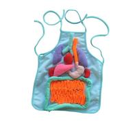 Jiuvaso Grembiule con Organi 3D per Bambini, Sussidio Didattico per La Prima Infanzia, Grembiule con Modello del Corpo Umano E Organi Interni per La Casa, Blu