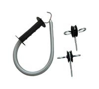 Jiuvaso Kit di Maniglia per cancello Elettrico con Molla di Ricambio, Accessori per di Recinzione per Ranch, con 2 Isolatori