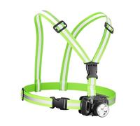 Jiuvaso Luce da corsa notturna multiuso con cinturino regolabile per esterni, per passeggiate con il cane, escursionismo, jogging, Doppio Cinturino