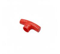 Jiuvaso Manico per di Ricambio Impugnatura per Attrezzi da Giardino per Badile per Rastrello Presa Comoda E Stabile con, Rosso, Testa A T Corta In Plastica