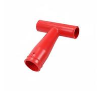 Jiuvaso Manico per di Ricambio Impugnatura per Attrezzi da Giardino per Badile per Rastrello Presa Comoda E Stabile con, Rosso, Testa A T Lunga Con Diametro Interno Di 34mm