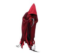 Jiuvaso Mantello con Cappuccio in Maschera da Mietitore, Mantello da Cosplay per Adulti, Stanza di Fuga, Uomini e Donne, Rosso