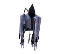 Jiuvaso Mantello con Cappuccio in Maschera da Mietitore, Mantello da Cosplay per Adulti, Stanza di Fuga, Uomini e Donne, Nero