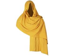 Jiuvaso Mantello Rinascimentale Sciarpa Cappuccio Scialle con Spille Cotone Morbido Drappeggio Ampio Sovrapposizioni Creative Look Artigianale Adatto per, Giallo, color to 9