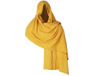 Jiuvaso Mantello Rinascimentale Sciarpa Cappuccio Scialle con Spille Cotone Morbido Drappeggio Ampio Sovrapposizioni Creative Look Artigianale Adatto per, Giallo, color to 9