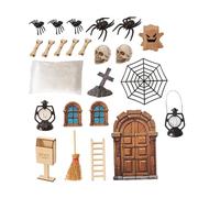 Jiuvaso Mini Set di Decorazioni Horror di Halloween con Scene di Vita per La Camera Dei Bambini