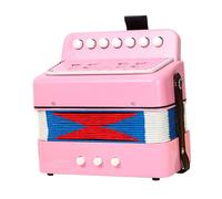 Jiuvaso Mini strumento musicale portatile per bambini, fisarmonica a 7 tasti, giocattolo musicale per esercizi, attività divertenti, regalo, Rosa