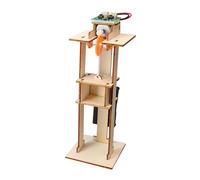 Jiuvaso Modello di Ascensore in Legno, Ascensore Elettrico, Kit Fai da Te, Giocattolo per Lo Sviluppo, Kit di esperimenti scientifici per Bambini,