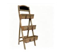 Jiuvaso Multi Tier Display Rack Scaffale Piante Fioriera Espositore Legno Stile Rustico a Tre Livelli con per Coltivazione Struttura Stabile a Adatto a Balcone Giardino Terrazza Ingresso 116x39x28cm