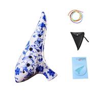 Jiuvaso Ocarina contralto a 12 fori, custodia professionale, compatta, elegante, portatile, con libro di musica per adulti e bambini, Fiore Blu