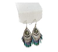Jiuvaso Orecchini a pennello Drop Orecchini Boho Dichiarazione Tassel Orecchini bohémien Halloween Orecchini per la festa di nozze cosplay Halloween, Blu