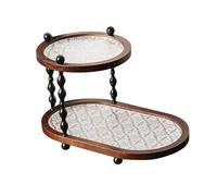 Jiuvaso Organizer da appoggio per bagno, vassoio per trucco, 2 ripiani, per profumi, prodotti per la cura della pelle, per lozione, tavolo da toeletta, Begonia