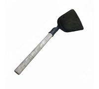 Jiuvaso Paletta da Cucina in Ghisa con Testa Monolitica Resistente E Profilo Curvo per Padelle Tondo Adatta a Fiamme Vive Rapidi Impiattamento Cucina di Casa Cuochi Esperti, M 30CM