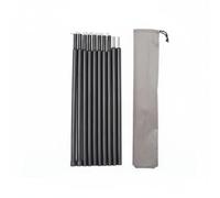 Jiuvaso Palo Tenda Palo Supporto Montante Telone Asta Canopy in Ferro Robusto con Base Antiscivolo E Perno Integrato Altezza, Nero, 16mm Una Coppia Di Dieci Sezioni 2 Metri Con Borsa Portaoggetti