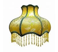 Jiuvaso Paralume Vintage per Lampada Paralume Sospeso Coprilampada Decorativo Schermo Diffusore Realizzato in Tessuto Ricamato E Metallo Compatibile con E27, Stile Retrò Con Peonie Verdi