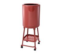 Jiuvaso Pattumiera con Ruote da 18 Litri, Versatile e Creativa, per la casa, per la Carta straccia, per cassettiera, Ufficio, Bagno, casa, Rosso