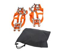 Jiuvaso per racchette da neve, artigli da neve portatili per uomo e donna, da ghiaccio per scarpe e scarponi per arrampicata, jogging, pesca, Orange M