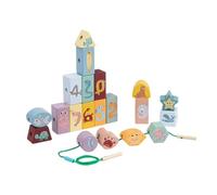 Jiuvaso Perle di allacciatura in legno Coordinamento educativo Coordinamento del colore percezione per per perle di abilità motorie per bambini