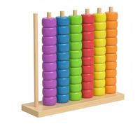 Jiuvaso Perline Didattiche Bambini Gioco Educativo Set Impilabile Tavola con Punzoni Perline Colorate Ordinamento Colori in Legno Prescolare Sviluppo Abilità, Xl