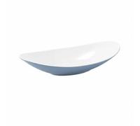 Jiuvaso Piatto Melamina Piatto Barchetta Contenitore Elegante Design Moderno Materiale Infrangibile Adatto a Servire Sushi Antipasti Hotel, Bianco+Blu, L