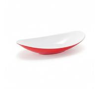 Jiuvaso Piatto Melamina Piatto Barchetta Contenitore Elegante Design Moderno Materiale Infrangibile Adatto a Servire Sushi Antipasti Hotel, Rosso+Bianco, S