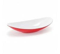 Jiuvaso Piatto Melamina Piatto Barchetta Contenitore Elegante Design Moderno Materiale Infrangibile Adatto a Servire Sushi Antipasti Hotel, Rosso+Bianco, L