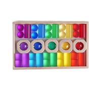 Jiuvaso pietra acrilica arcobaleno, pietra preziosa, percezione del colore, con custodia, giocattolo impilabile per bambini, regalo