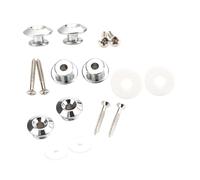 Jiuvaso Pulsanti a cinghia di chitarra Straplocchi per bassi elettrici moderni con rondelle a vite componenti anti -slip per spilli da pins, Silver White