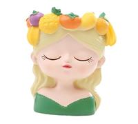 Jiuvaso Ragazza Carina con Frutta sulla Testa, Vaso di Fiori con Foro di drenaggio, Design Artistico, Contenitore Compatto per riporre Oggetti, Decorazione da, Style C