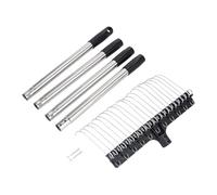 Jiuvaso Rastrello da Giardino con Manico Lungo, rastrello per Foglie e arbusti Resistente, attrezzo da Giardinaggio per Tagliata, Raccolta delle Foglie, 4 Sezioni 1.6m