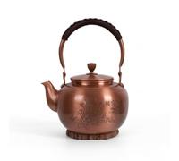 Jiuvaso Recipiente in Rame per con Coperchio a Pomello E Manico Arco per Servire Tè Caldo con Capacità Pratica E Finitura Invecchiata atta per Regalo E Uso Domestico