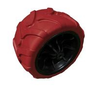 Jiuvaso Ruota per Carrello di Ricambio Girevole da Campeggio Piena in PU Durevole E Resistente al Sole Adatto per Carrelli da Spiaggia da Giardino E Pieghevol, Rosso