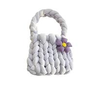 Jiuvaso Sacca all'uncinetto da donna sacca azzimato comodo satchel alla moda alla moda versatile borsetta per maglieria per di viaggio di lavoro, Viola Chiaro