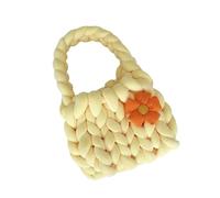 Jiuvaso Sacca all'uncinetto da donna sacca azzimato comodo satchel alla moda alla moda versatile borsetta per maglieria per di viaggio di lavoro, Giallo