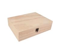 Jiuvaso Scatola di legno grezza con coperchio incernierato, semplice scatola dei ricordi, portagioie per souvenir di nozze, bomboniere fai da te, 30.5 Cm X 23.5 Cm X