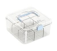 Jiuvaso Scatola Porta Carte collezionabili, Custodia per Carte Sportive, Porta Antipolvere con divisori per Giocattoli, Biglietti, Adesivi, Articoli di, Maniglia Blu