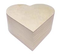 Jiuvaso Scatola portagioie in legno grezzo a forma di cuore, organizer per la casa, espositore per gioielli fai da te, non verniciato, per matrimonio e Natale, 15 Cm X 15 Cm X 6.8