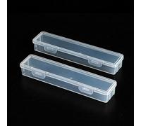 Jiuvaso Scatola Portaoggetti in Plastica Trasparente Contenitore Cassetta Organizer Rettangolare Lunga con Visibilità Chiara per Identificare il Contenuto, M, Confezione da 2