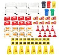 Jiuvaso Segnali Fai da Te, Modello di Scena, Giocattoli Educativi Prescolastici, Set di Gioco per Bambini, 67 Mini segnali stradali
