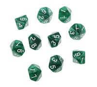 Jiuvaso Set di 10 Dadi Giocattolo con Le Facce da 0 a 9, Verde