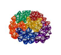 Jiuvaso Set di 48 Dadi poliedrici a Dieci Facce per Giochi da Tavolo, Giochi di Ruolo, intrattenimento, didattica della Matematica e Feste.