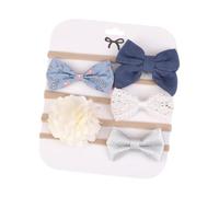 Jiuvaso Set di 5 fasce per capelli da bambina con fiocco, morbide, adatte a bambine dai 3 ai 6 mesi, Style E
